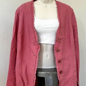 J Jill beautiful linen blazer can be worn as mini dress